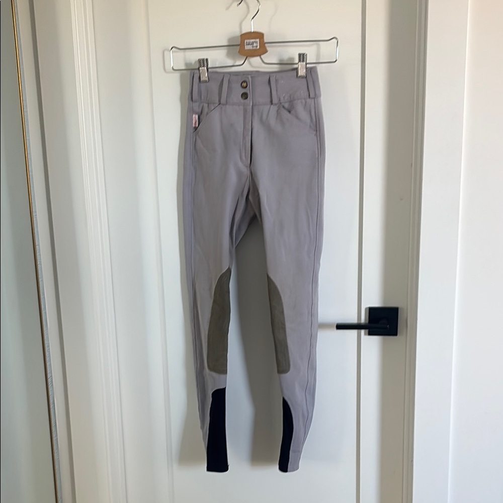 The Tailored Sportsman Light purple Riding Breeches with Black & Olive Panels